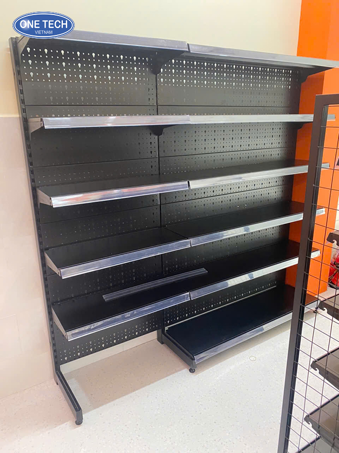 Perforated back single-sided rack