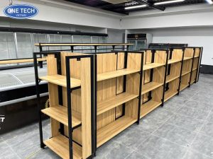 Double Supermarket Shelving Unit Placed In The Middle Of The Store 2