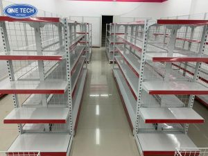 Double Supermarket Shelving Unit Placed In The Middle Of The Store 4
