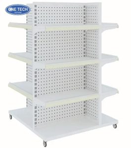Perforated Back Panel Rack With Wheels