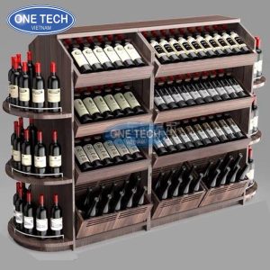 Elegant Wooden Wine Rack With Iron Frame Elegant Wooden Wine Rack With Iron Frame