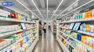 White Supermarket Shelves Displaying Cosmetics And Toiletries 2 White Supermarket Shelves Displaying Cosmetics And Toiletries 2