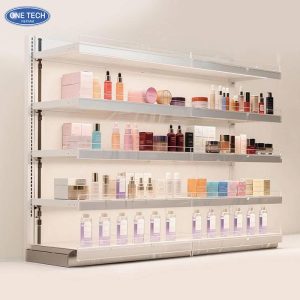White Supermarket Shelves Displaying Cosmetics And Toiletries 4 White Supermarket Shelves Displaying Cosmetics And Toiletries 4