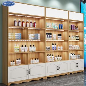 Wooden Supermarket Display Shelves For Cosmetics And Spa Products Wooden Supermarket Display Shelves For Cosmetics And Spa Products